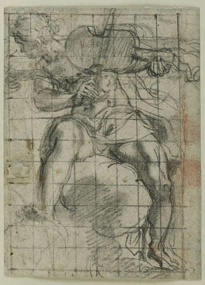 An Angel Seated on a Cloud and Playing the Violin
